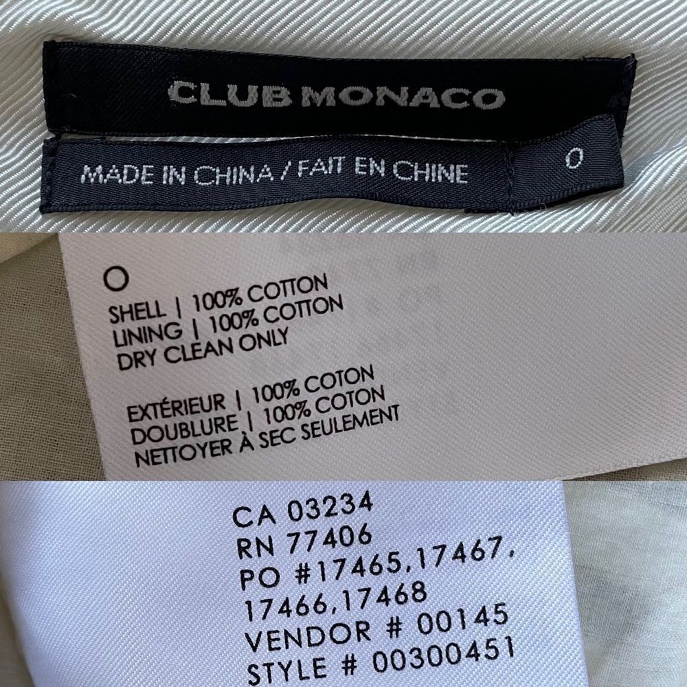 Club Monaco Cotton Mini Skirt Ivory Size 0 - Picture 3 of 3